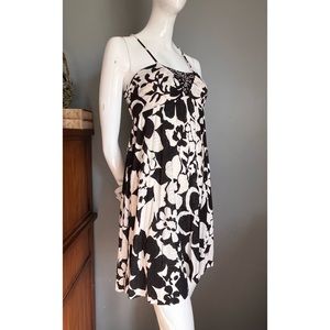 Free People : black & white rayon Hawaiian print summer dress